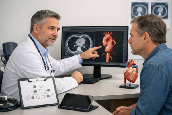 Familial aortic dissection, symptoms, diagnosis, and emergency treatment