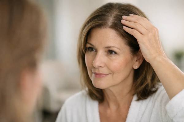 Can HRT help hair thinning in menopause? Learn how hormone therapy affects shedding, pattern loss, and when to combine it with proven hair treatments.