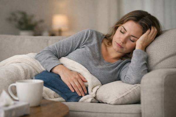Understand what “period flu” usually means, why body aches and chills can happen before your period, what symptoms are typical, what helps, and when you should get checked.