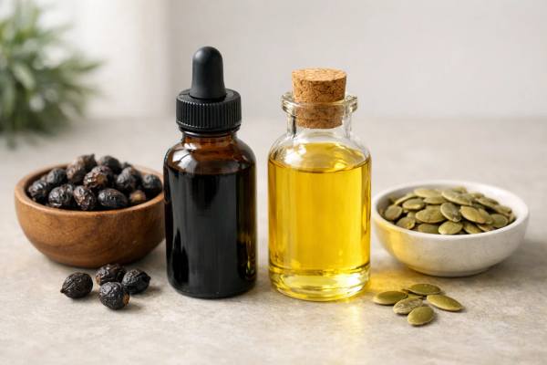 Saw Palmetto vs Pumpkin Seed Oil for Hair: Evidence, Dosing, and Interactions