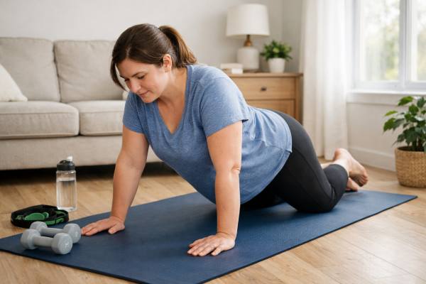 Start a beginner home workout plan for weight loss with this simple 4-week routine, easy exercises, progression tips, and practical advice on walking, recovery, and fat loss support.