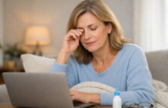 Dry eyes in menopause can cause burning, watery eyes, grittiness, and blurry vision. Learn why it happens, what helps at home, which treatments matter, and when symptoms need urgent eye care.