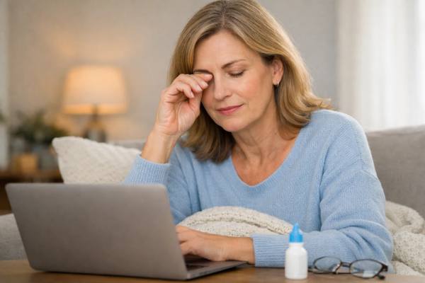 Dry Eyes in Menopause: Burning, Blurry Vision, and What Helps Dry eyes in menopause can cause burning, watery eyes, grittiness, and blurry vision. Learn why it happens, what helps at home, which treatments matter, and when symptoms need urgent eye care.