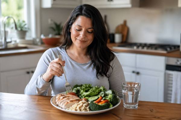 Stay full with fewer calories during weight maintenance using practical satiety strategies built around protein, fiber, meal timing, sleep, and smarter food choices.
