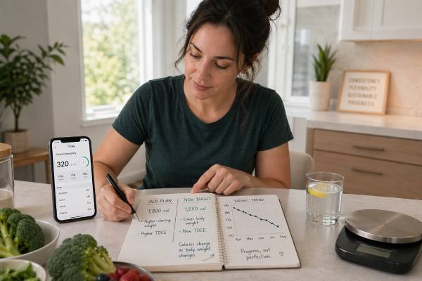 Learn when to recalculate calories during weight loss, how much body-weight change should trigger an update, when to wait, and how to adjust without cutting too hard.