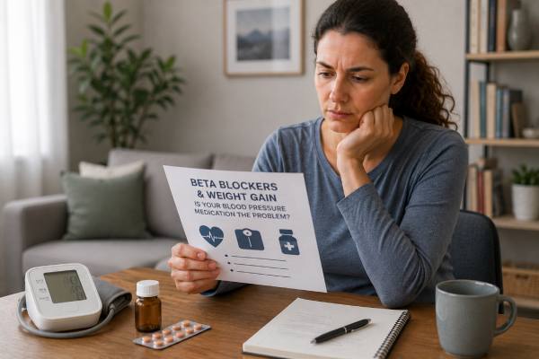 Learn whether beta blockers can cause weight gain, which blood pressure medications are more likely to affect the scale, how much gain is typical, and when to talk to your doctor.