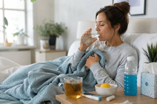 Dehydration When Sick: Signs, Oral Rehydration, and When to Seek Care A practical guide to dehydration when sick, including early warning signs, how oral rehydration works, what to drink, what to avoid, and when symptoms mean it is time to seek medical care.