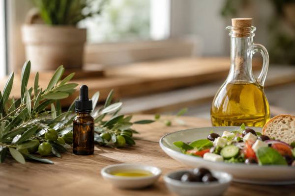 Olive leaf vs olive oil for immune support: learn how they differ, what the evidence actually shows, and why extra virgin olive oil has stronger support than olive leaf extract for long-term health.