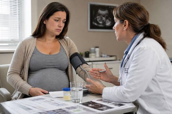 Learn the key warning signs of preeclampsia, including high blood pressure, protein in urine, headache, vision changes, swelling, and postpartum symptoms that need urgent care.