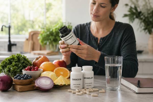 Quercetin and bromelain may help with inflammation, histamine-related symptoms, and upper-airway support, but evidence for broad immune benefits is limited. Learn the real claims, dosage basics, and key interaction risks.