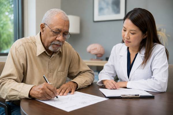 Learn what the SLUMS test checks, how its education-adjusted score ranges are interpreted, how it compares with MoCA and MMSE, and what a low result usually leads to next.