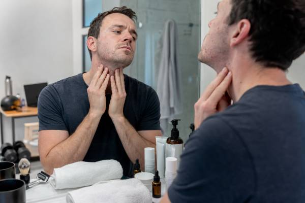 Adult acne in men often comes from hormones, shaving irritation, sweat, friction, and clogged pores. Learn how to tell acne from razor bumps, build a simple routine, choose treatments, and know when to see a dermatologist.