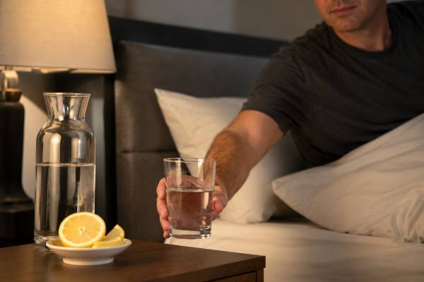 Find the best bedtime drink for kidney stones, why overnight urine gets concentrated, how much water to drink before bed, when lemon water helps, and which nighttime drinks to avoid.