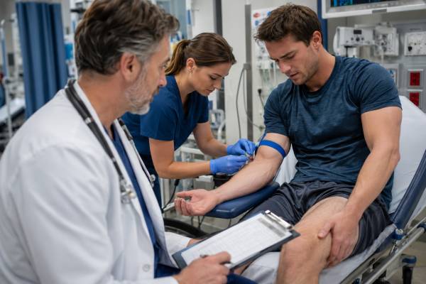 Learn what a creatine kinase CK test measures, what high CK means, normal range issues, muscle damage causes, rhabdomyolysis warning signs, and follow-up tests.