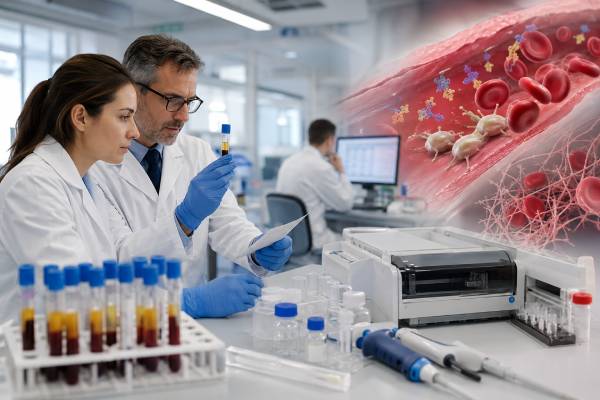 Understand factor VIII and von Willebrand factor test results, including low VWF, hemophilia A patterns, von Willebrand disease, high factor VIII, bleeding risk, clot risk, and follow-up testing.