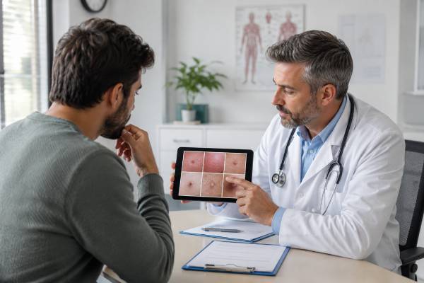 Learn how to tell common genital bumps in men apart, including ingrown hairs, folliculitis, cysts, herpes, genital warts, molluscum, and syphilis, plus when to test and when to see a doctor.
