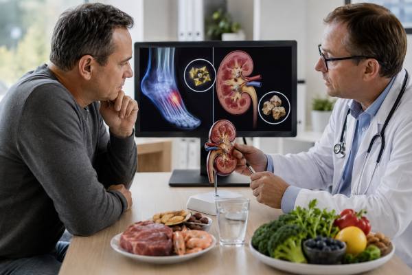 Learn how gout and kidney stones are connected through uric acid, why urine pH matters, which tests show your risk, and what prevention steps help most.