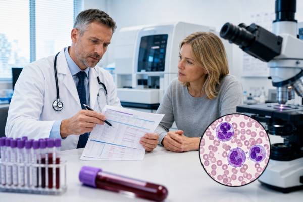 Learn what a high monocyte count means, including normal ranges, infection and inflammation causes, blood disorder warning signs, follow-up tests, and when to seek care.