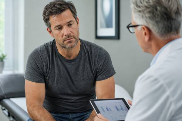 Learn how high SHBG can make total testosterone look normal while free testosterone is low, what symptoms fit, which labs matter, and what treatment options to discuss.