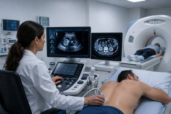 Kidney Ultrasound vs CT Scan: Which Test Shows What? Compare kidney ultrasound and CT scans for stones, cysts, masses, hydronephrosis, blood in urine, infection, radiation, contrast, and when each test is usually chosen.