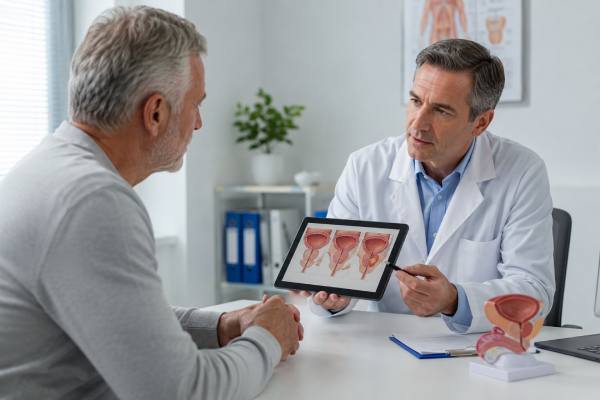 Understand BPH, prostatitis, PSA testing, and prostate cancer risk with clear symptoms, warning signs, testing steps, treatment options, and follow-up guidance.