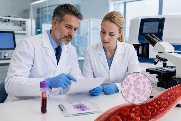 Learn the normal RBC count range, what low or high red blood cell results mean, common causes, related CBC markers, follow-up tests, and when to seek care.