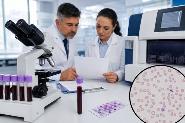 Learn the normal RDW range, what high or low red cell distribution width means, and how RDW is interpreted with MCV, hemoglobin, iron, B12, and CBC results.