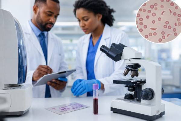 Learn what a positive or negative sickle cell screen means, how trait differs from disease, when confirmatory testing is needed, and what results mean for anemia, pregnancy, newborns, and follow-up care.