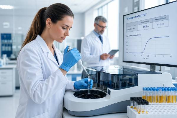 Learn the thrombin time test normal range, what high or low results mean, and how fibrinogen problems, heparin, liver disease, DIC, and related clotting tests affect interpretation.