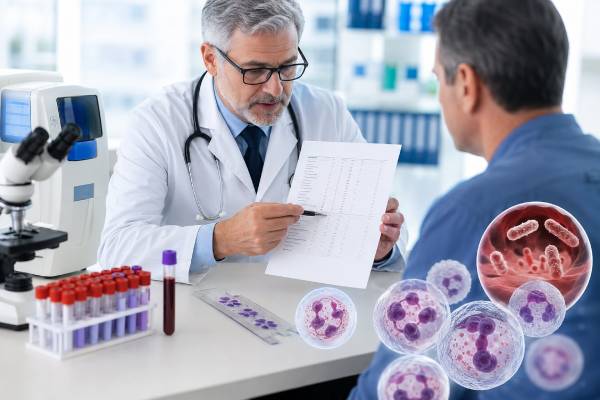 Learn how WBC and neutrophil patterns help interpret infection, inflammation, stress responses, high counts, low ANC, neutropenia risk, and when urgent follow-up is needed.