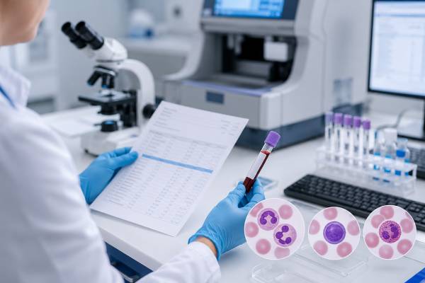 Learn the normal WBC count range, what high and low white blood cell results mean, how the WBC differential changes interpretation, and when follow-up matters.