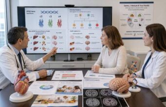 Understand APOE ε2, ε3, and ε4 genotype results for cholesterol, late-onset Alzheimer susceptibility, and ARIA risk before anti-amyloid treatment.