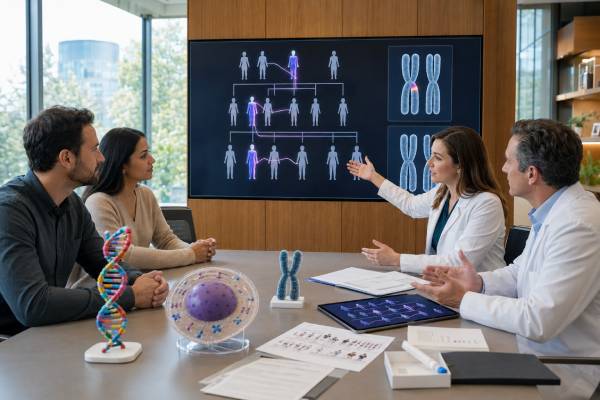 Learn how autosomal dominant genetic tests work, what a 50% inheritance risk means, and how to interpret positive, negative, de novo, and VUS results.