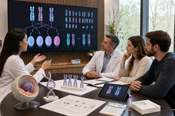 Autosomal Recessive Genetic Test: Carrier Risk and Results Understand autosomal recessive genetic tests, carrier results, 25% pregnancy risk, partner testing, residual risk after a negative result, and reproductive options.