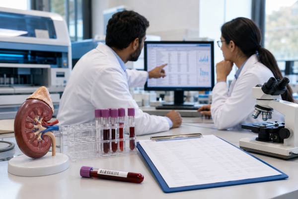 Learn what a beta-2 microglobulin blood test means, including high B2M causes, kidney function links, urine B2M, blood cancer monitoring, normal ranges, and follow-up steps.