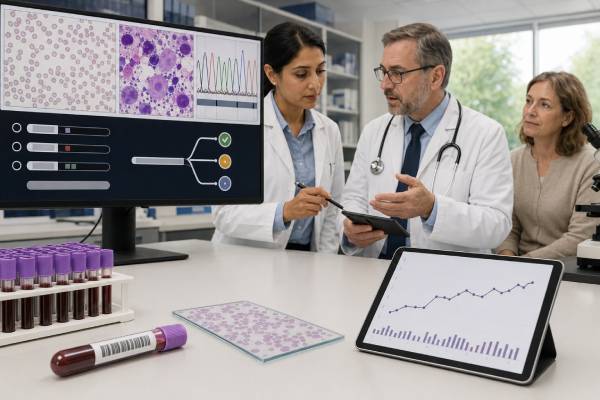 Understand CALR mutation testing for high platelets, essential thrombocythemia, and primary myelofibrosis, including type 1 and type 2 results, prognosis, and follow-up.