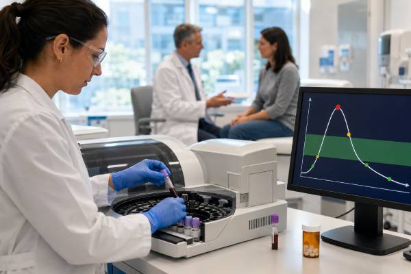 Carbamazepine Blood Test: Therapeutic Range, Toxic Level, Seizure Medication Monitoring, and Results Understand the carbamazepine blood test, including the 4–12 mcg/mL therapeutic range, toxic levels, trough timing, high and low results, seizure medication monitoring, and urgent toxicity symptoms.