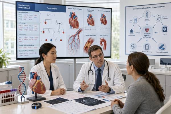 Understand what a cardiovascular genetic panel tests, who may benefit, how pathogenic and uncertain results are interpreted, and how findings can guide care and family screening.