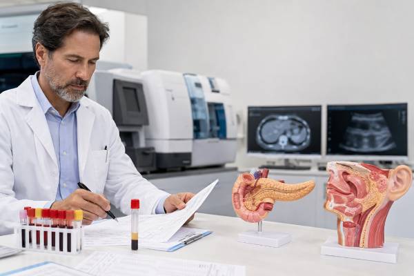 Learn what a high amylase blood test can mean, including pancreatitis, salivary gland disease, macroamylasemia, kidney issues, symptoms, follow-up tests, and when urgent care matters.