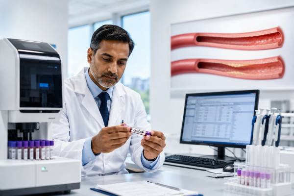 High-Sensitivity C-Reactive Protein (hs-CRP) Test: Inflammation, Heart Risk, Normal Range, and Results Understand the hs-CRP blood test, including what it measures, normal and high ranges, heart risk meaning, common causes of elevated results, preparation, and follow-up steps.