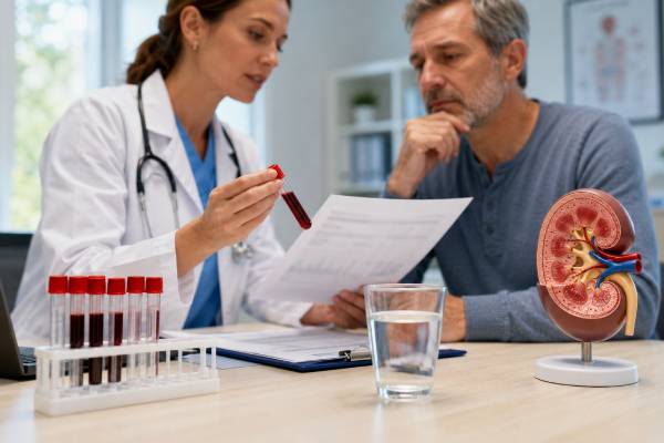 Understand high serum osmolality, including normal ranges, dehydration, high sodium, diabetes-related hyperosmolar states, osmolal gap causes, urgent symptoms, and follow-up testing.