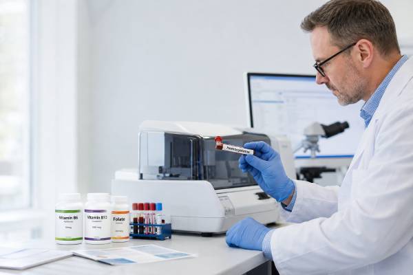 Homocysteine Blood Test: High Homocysteine, Normal Range, B Vitamins, and Cardiovascular Risk Learn what a homocysteine blood test measures, what high levels mean, normal ranges, B-vitamin links, cardiovascular risk evidence, and follow-up testing.