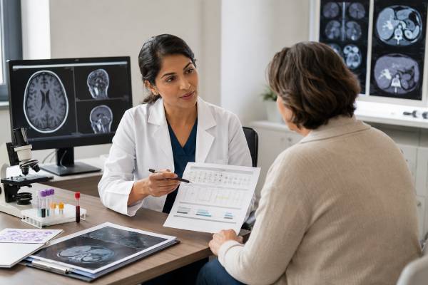 Learn how IDH1 and IDH2 mutation testing guides diagnosis and treatment in glioma, AML, and cholangiocarcinoma, including positive, negative, and targeted therapy results.