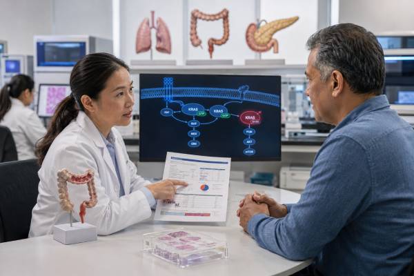 KRAS Mutation Test: Colon, Lung, Pancreatic Cancer, and Results Learn how KRAS mutation testing guides treatment in colorectal, lung, and pancreatic cancer and how to interpret G12C, other variants, negative results, and repeat testing.