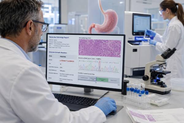 PDGFRA Mutation Test: GIST, Targeted Therapy, and Results Learn how PDGFRA mutation testing guides GIST diagnosis and therapy, including D842V, exon 18 results, imatinib resistance, avapritinib, and follow-up.