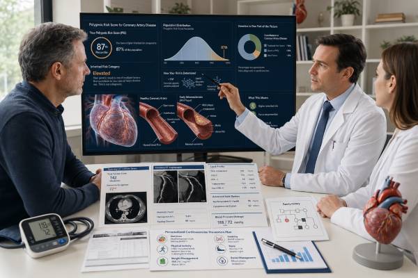 Polygenic Risk Score (PRS) for Coronary Artery Disease: Heart Attack Risk and Results Understand how a coronary artery disease polygenic risk score estimates heart attack susceptibility, what percentiles mean, and how results fit with clinical prevention.