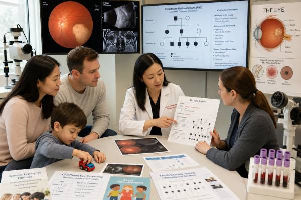 Understand how RB1 genetic testing identifies heritable retinoblastoma, clarifies blood and tumor results, guides eye surveillance, and defines cancer and family risks.