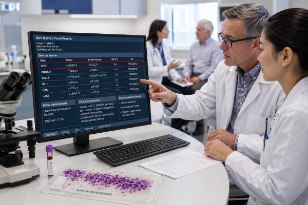 Learn what a TET2 mutation test shows, why the same result can mean CHIP, CCUS, or blood cancer, and how VAF, co-mutations, and blood counts guide follow-up.