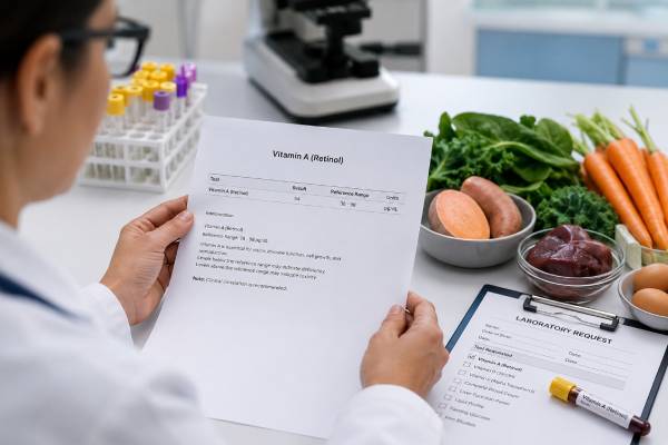 Learn what a vitamin A retinol blood test measures, common normal ranges, low and high result meanings, deficiency cutoffs, toxicity concerns, preparation tips, and follow-up tests.