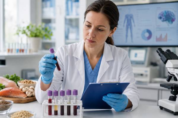 Learn what a vitamin B3 niacin test measures, what low or high results mean, common normal ranges, deficiency symptoms, pellagra risk, test preparation, and safe follow-up.